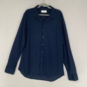 Ministry of Supply Shirt XXL Blue Long Sleeve Collared Button Up Work Office
